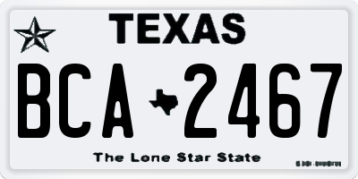 TX license plate BCA2467