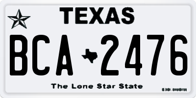 TX license plate BCA2476