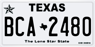 TX license plate BCA2480