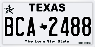 TX license plate BCA2488