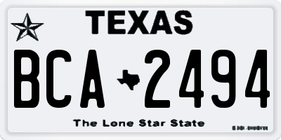 TX license plate BCA2494