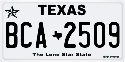 TX license plate BCA2509
