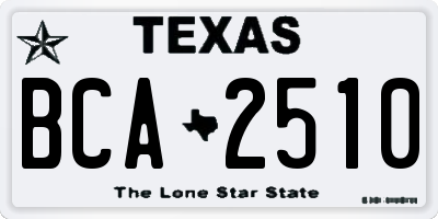 TX license plate BCA2510