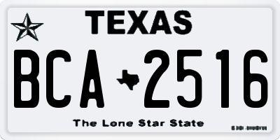 TX license plate BCA2516