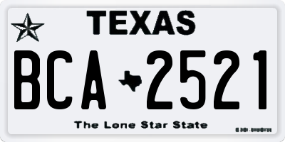 TX license plate BCA2521