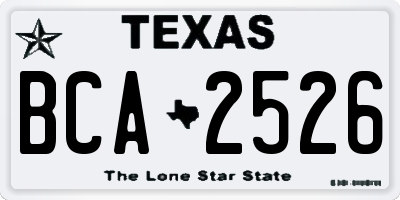 TX license plate BCA2526