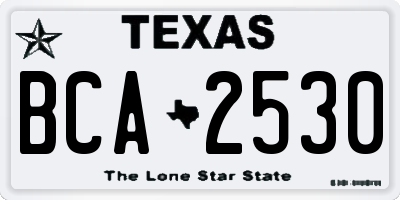 TX license plate BCA2530