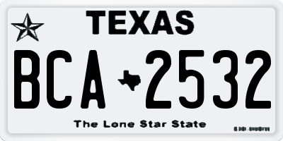 TX license plate BCA2532