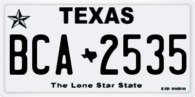 TX license plate BCA2535