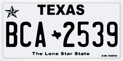 TX license plate BCA2539