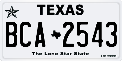 TX license plate BCA2543