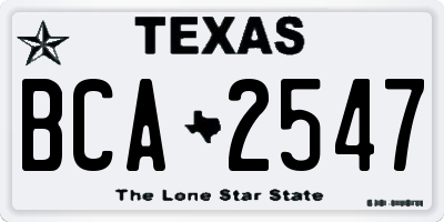 TX license plate BCA2547