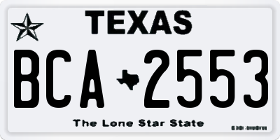 TX license plate BCA2553