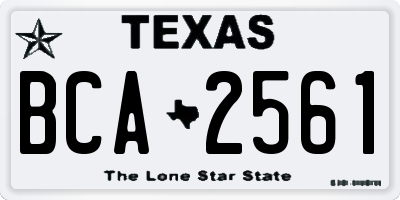 TX license plate BCA2561