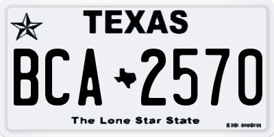 TX license plate BCA2570