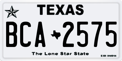 TX license plate BCA2575