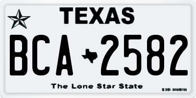 TX license plate BCA2582