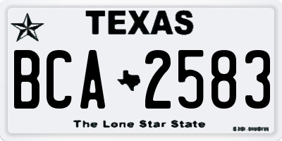 TX license plate BCA2583