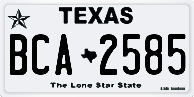 TX license plate BCA2585