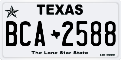 TX license plate BCA2588