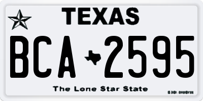 TX license plate BCA2595
