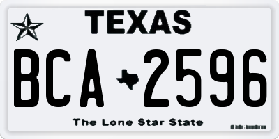 TX license plate BCA2596
