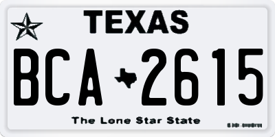 TX license plate BCA2615