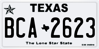 TX license plate BCA2623