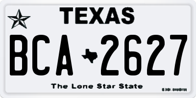 TX license plate BCA2627