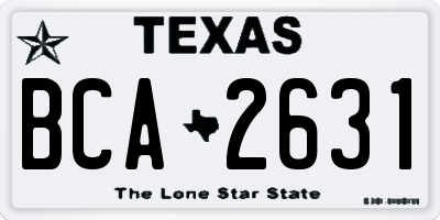 TX license plate BCA2631
