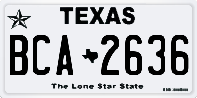 TX license plate BCA2636