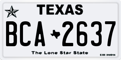 TX license plate BCA2637