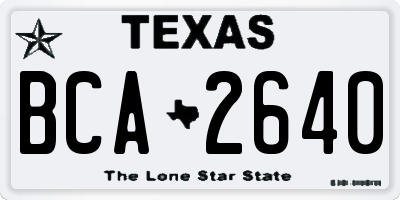 TX license plate BCA2640
