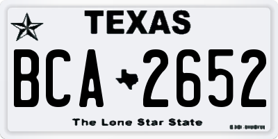 TX license plate BCA2652