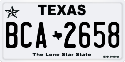 TX license plate BCA2658