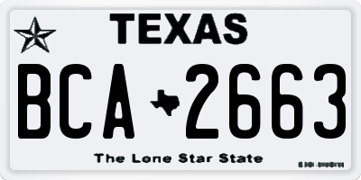 TX license plate BCA2663