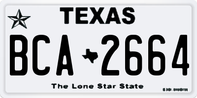 TX license plate BCA2664