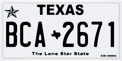 TX license plate BCA2671