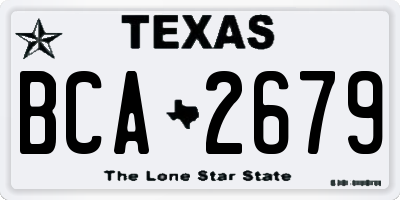 TX license plate BCA2679