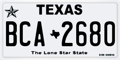 TX license plate BCA2680