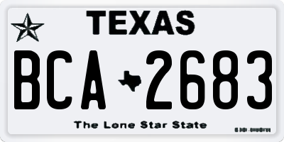 TX license plate BCA2683