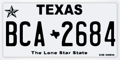 TX license plate BCA2684