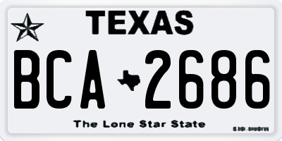 TX license plate BCA2686