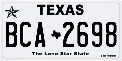 TX license plate BCA2698