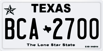 TX license plate BCA2700
