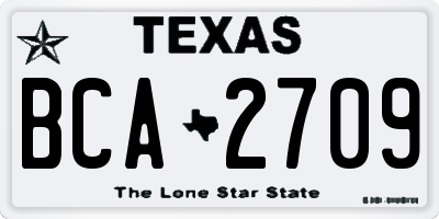 TX license plate BCA2709