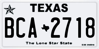 TX license plate BCA2718