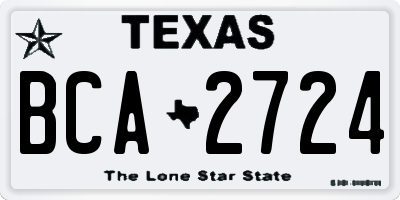 TX license plate BCA2724