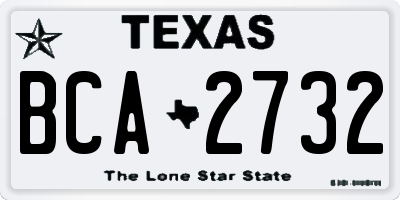 TX license plate BCA2732
