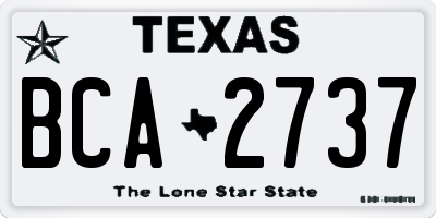 TX license plate BCA2737